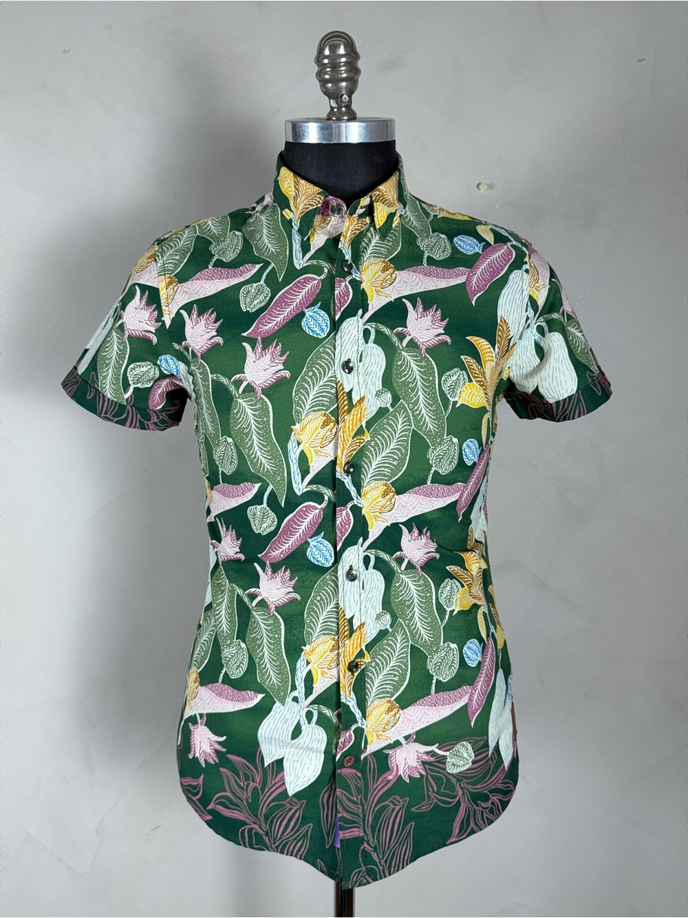 Scotch & Soda Green Tropical Floral Button-Down Shirt